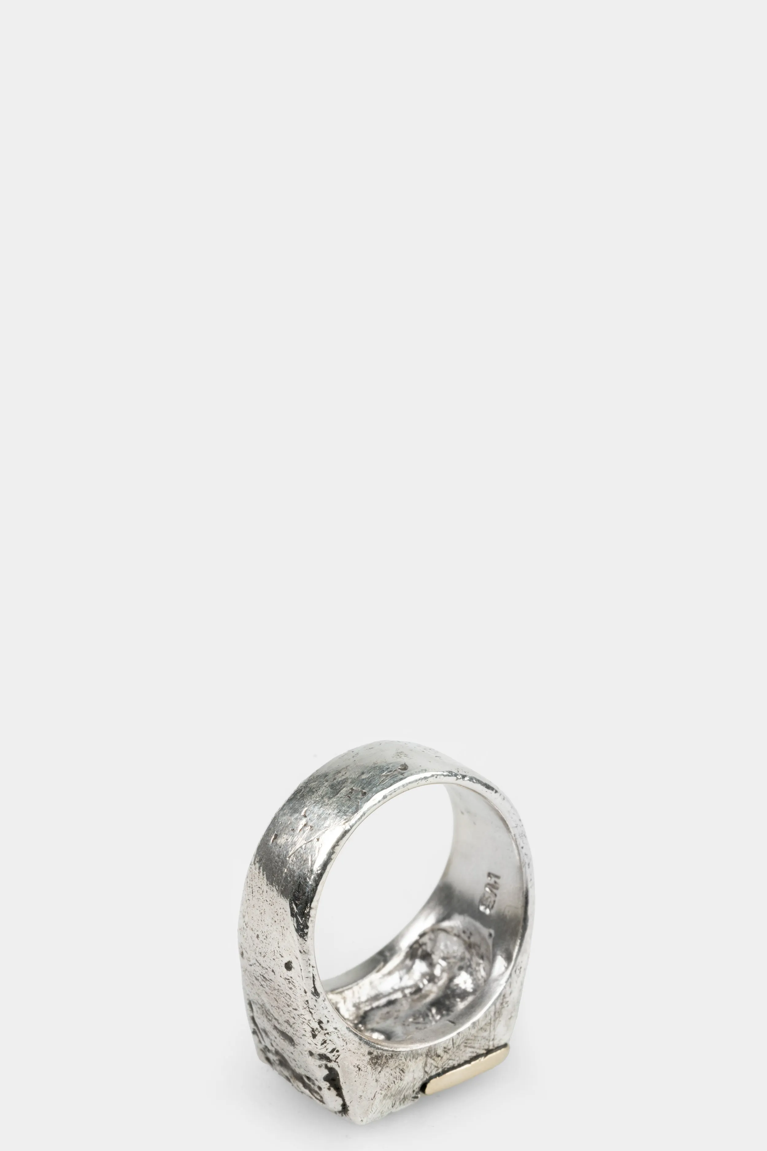 Silver & gold square signet ring
