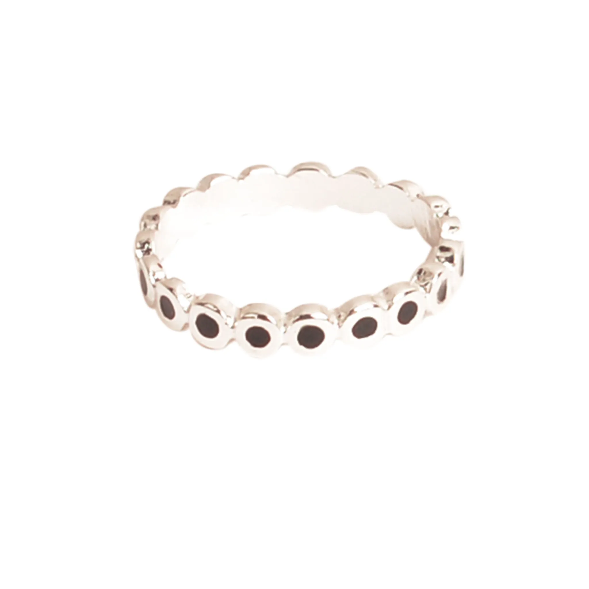Silver Enamel Stackable Ring