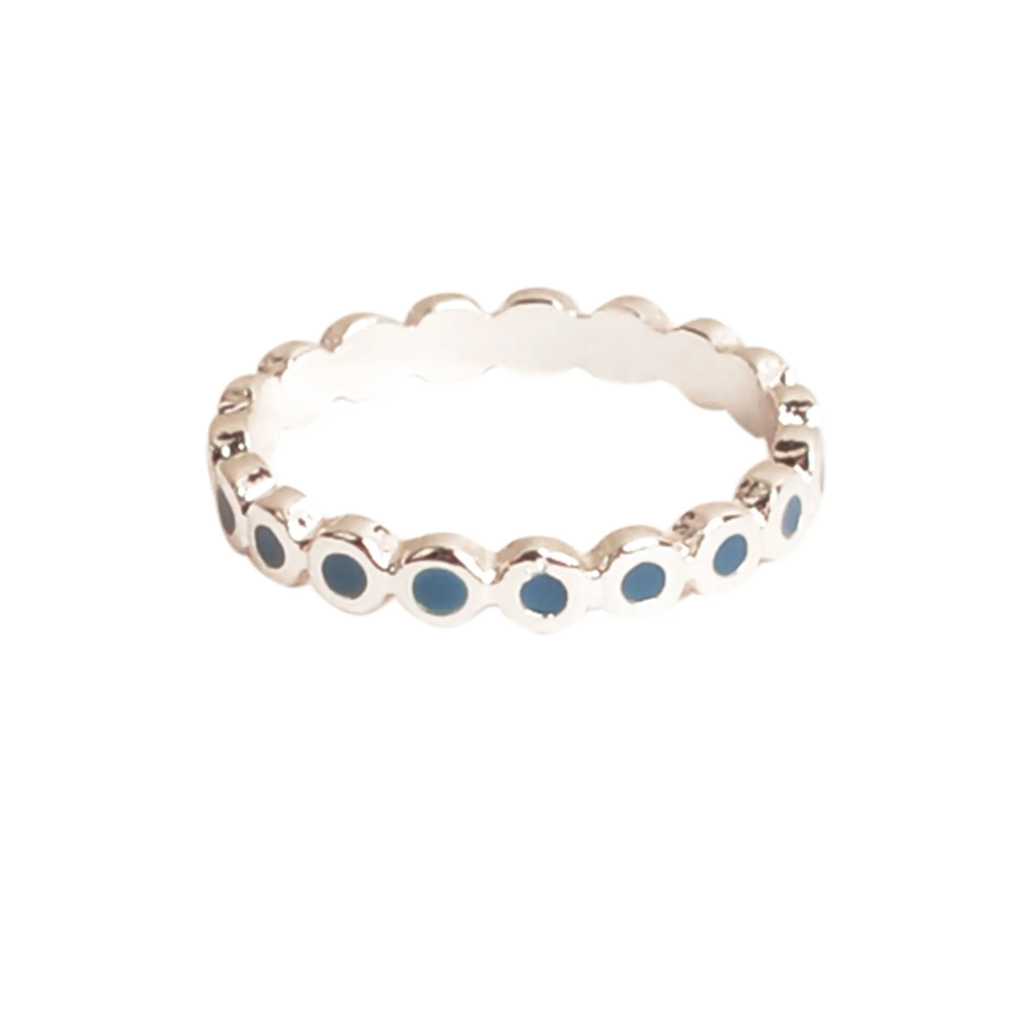 Silver Enamel Stackable Ring