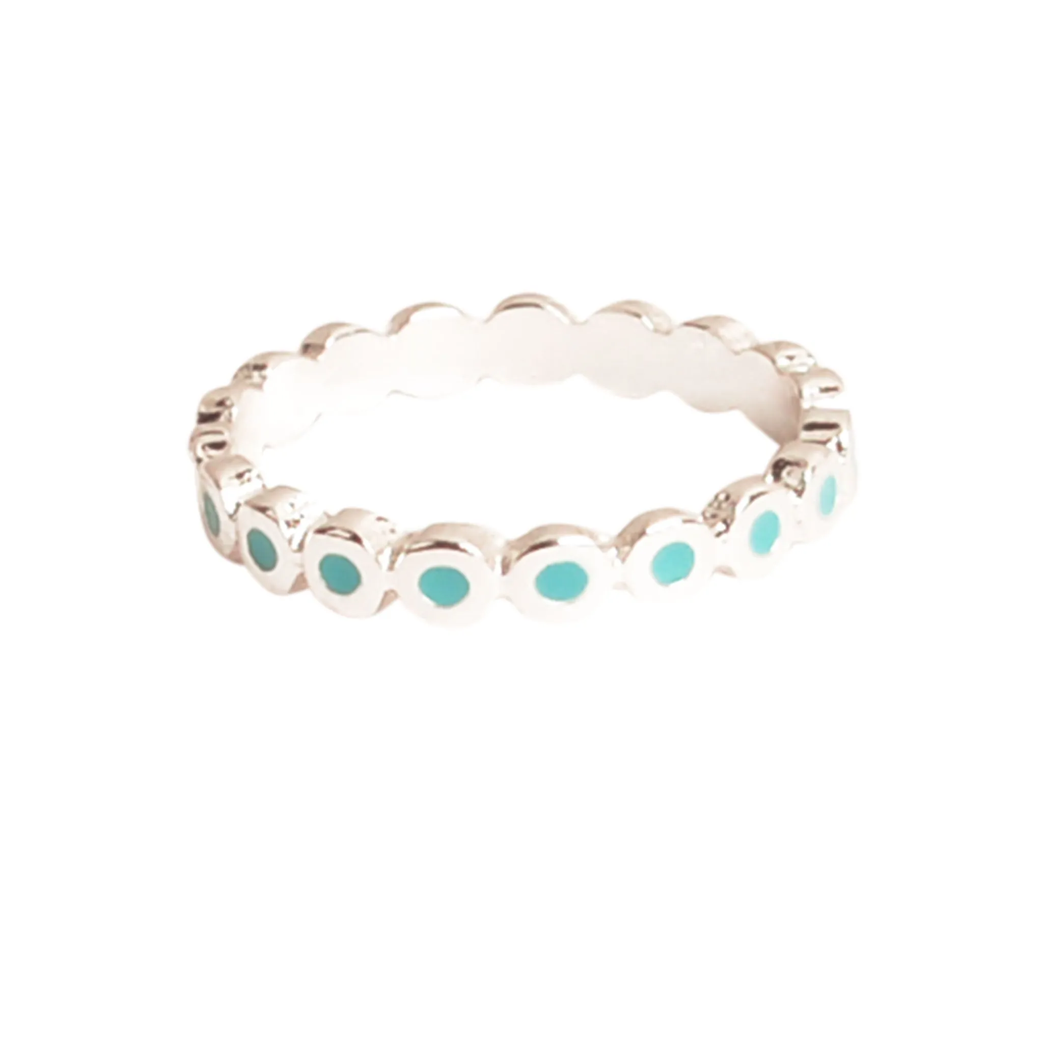 Silver Enamel Stackable Ring
