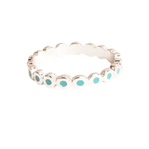 Silver Enamel Stackable Ring