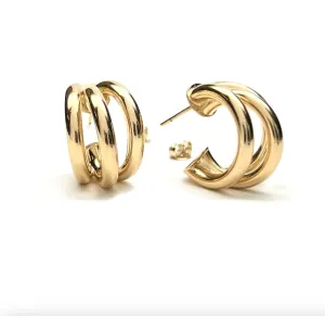 Silver Girl Chunky Triple Hoop