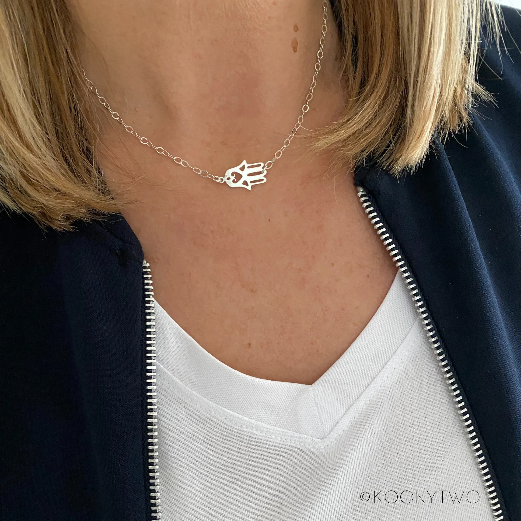 Silver Hamsa Necklace