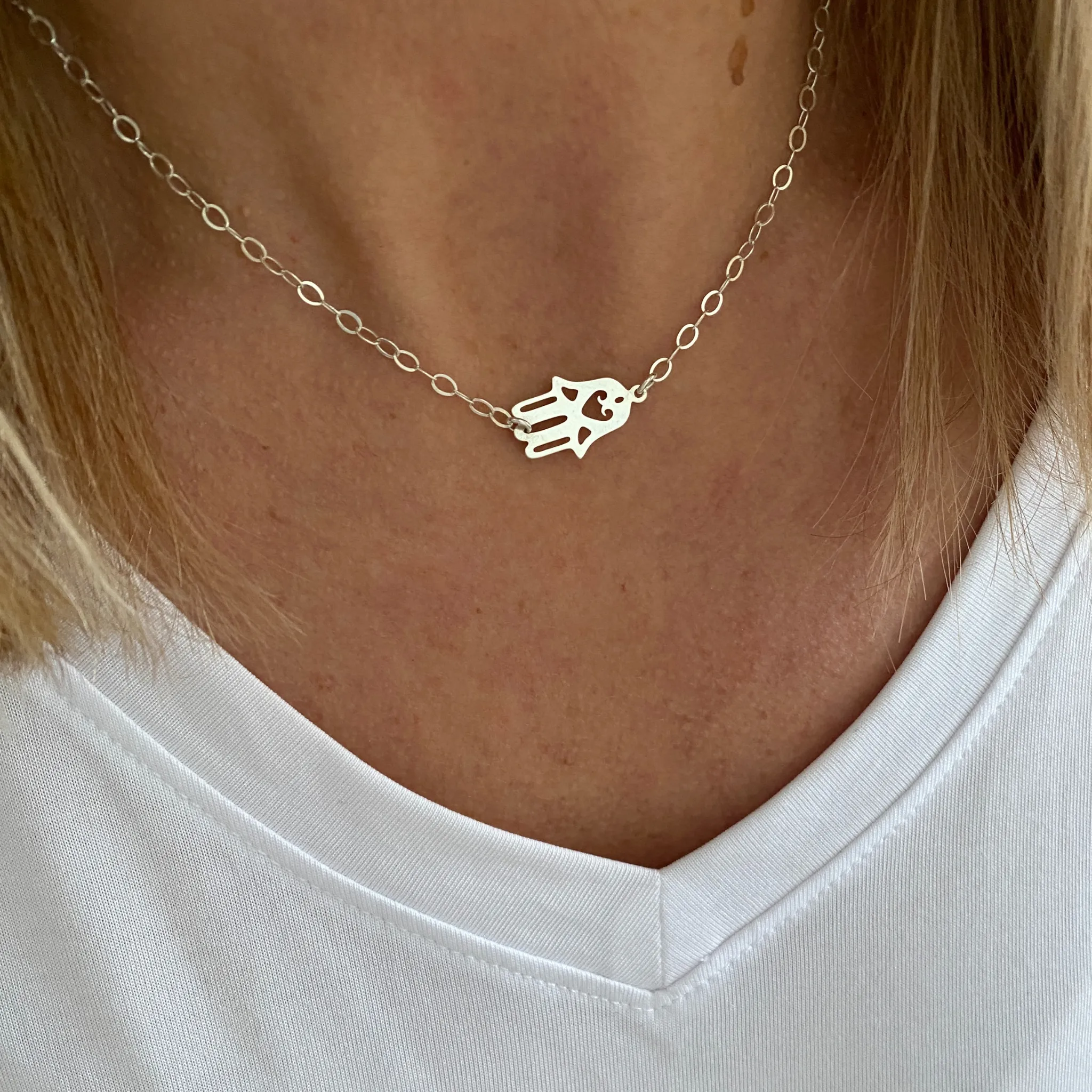 Silver Hamsa Necklace