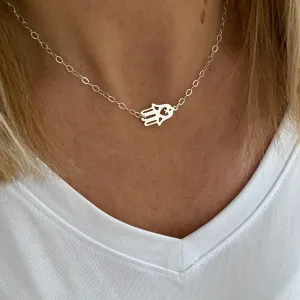 Silver Hamsa Necklace