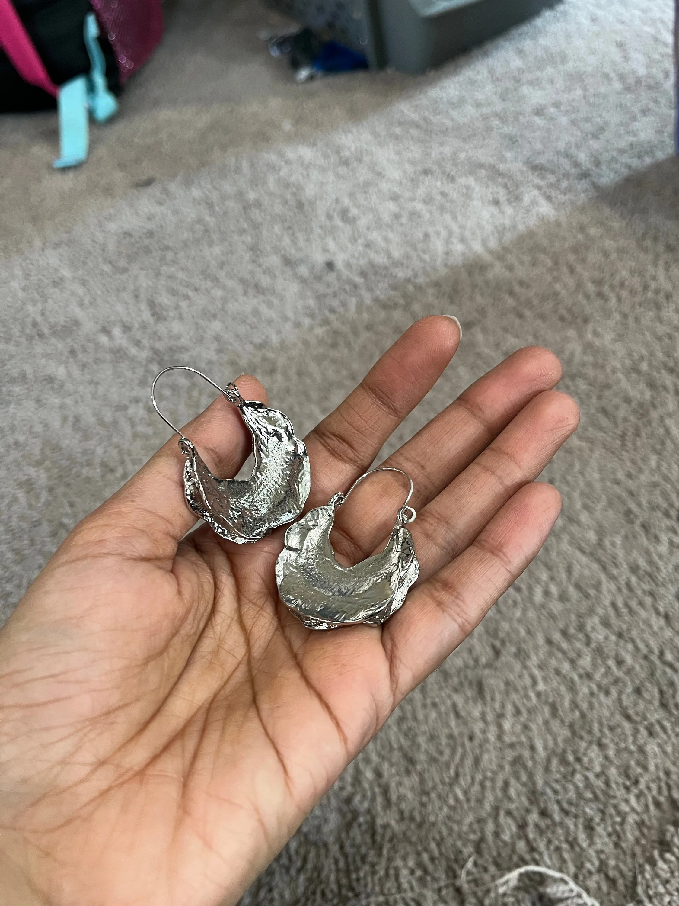 Silver Hoop earrings , large silver metal hoops , fat big chunky silver hoop earrings , chunky shiny  silver hoop earrings