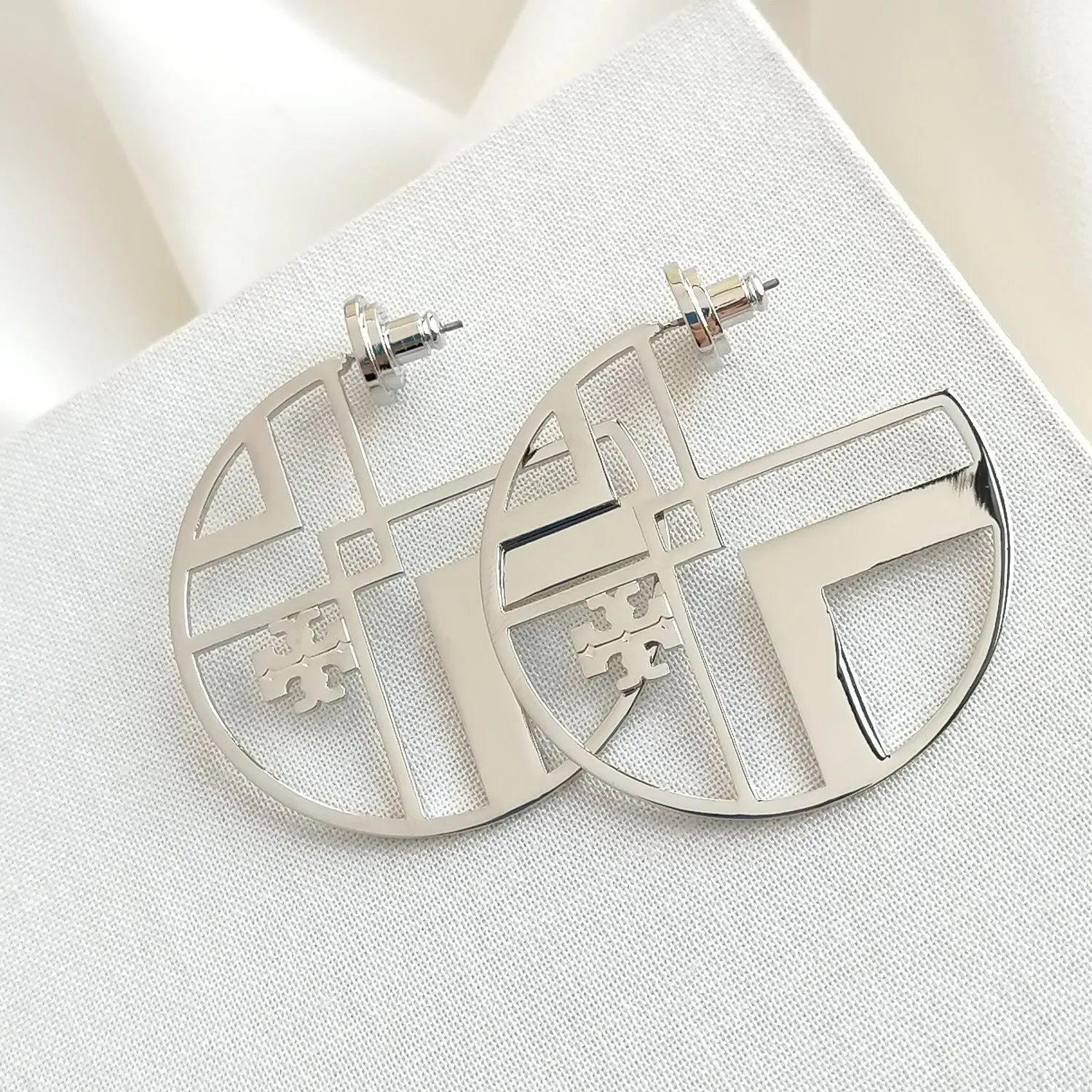 Silver Milgrain Hoop Earrings