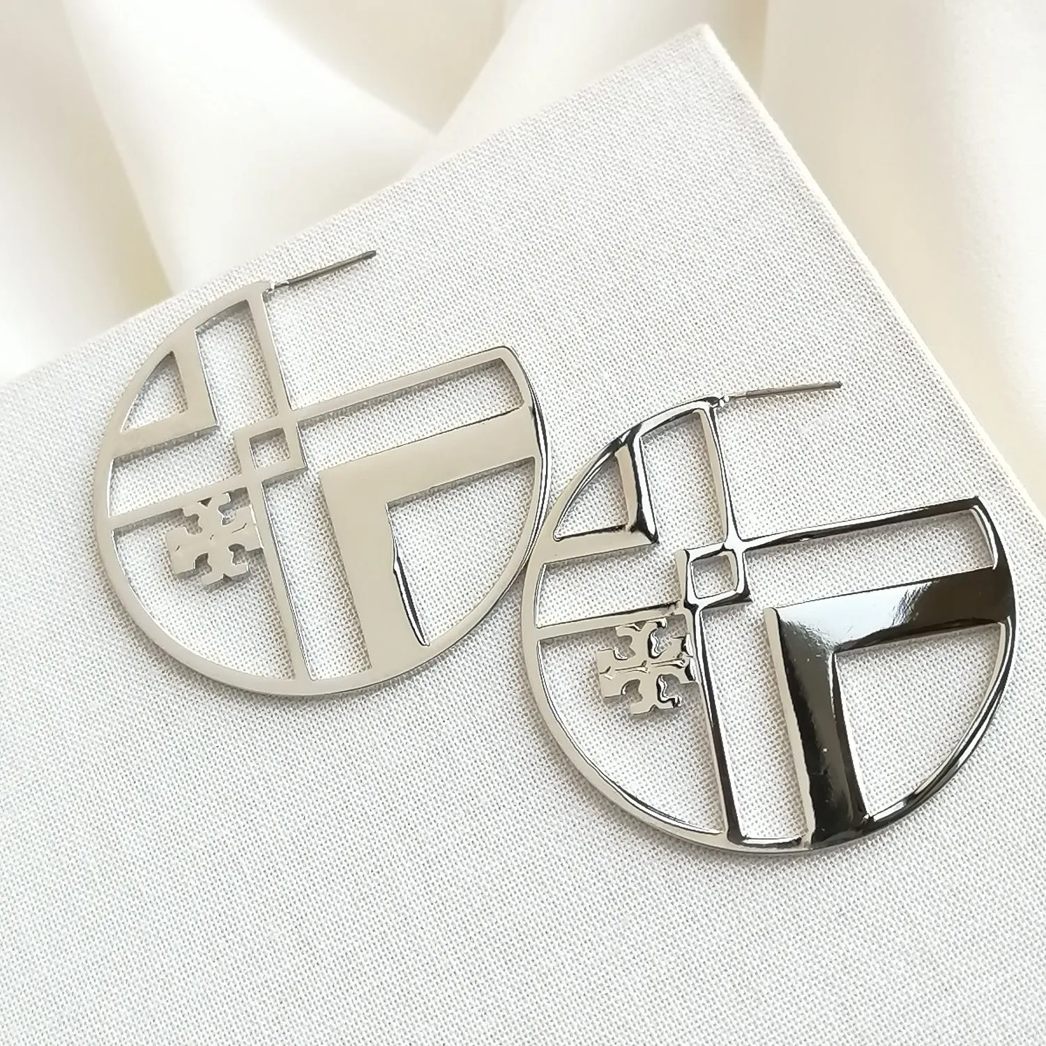 Silver Milgrain Hoop Earrings