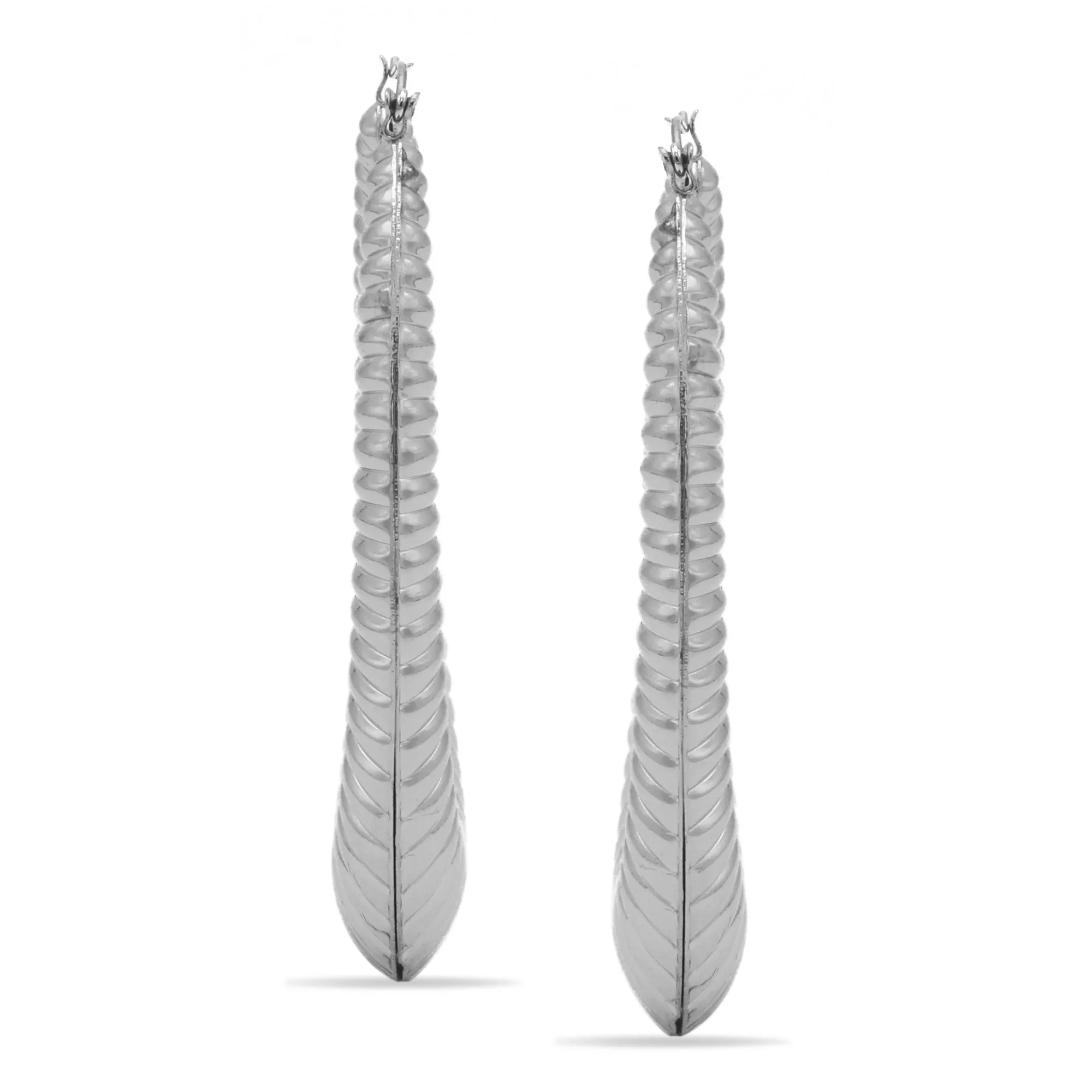 SILVER OVAL HOOP EARRINGS#HNE90616SL(SC15/LD10)