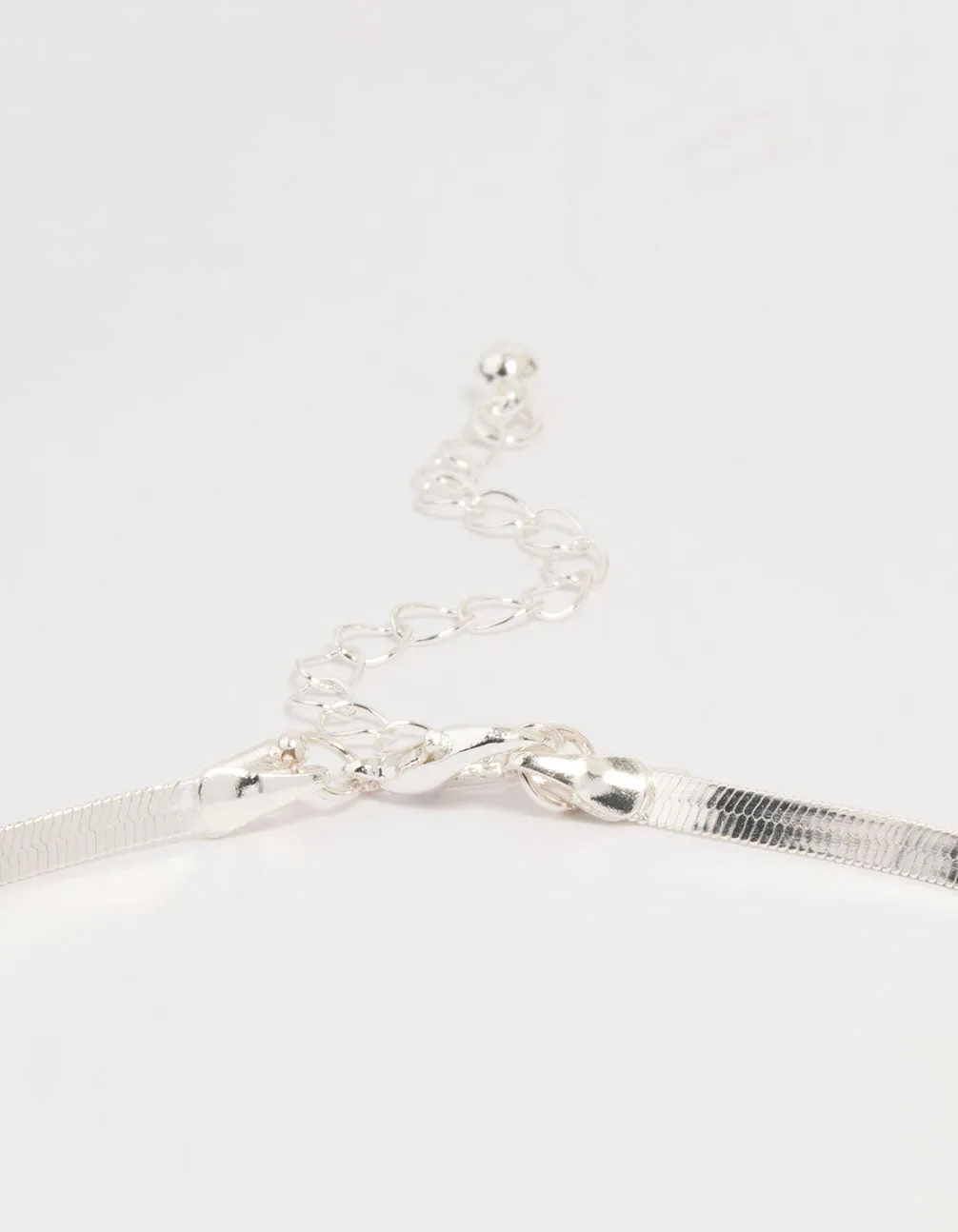 Silver Plated Disc Pendant Layered Necklace