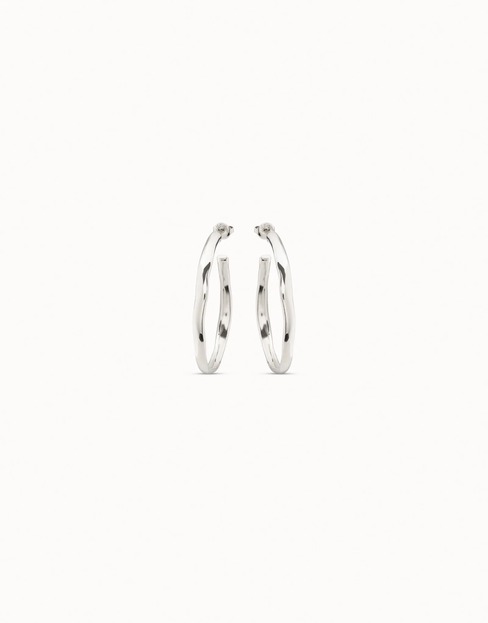 Silver Plated Plain Rigid Hoop Earrings
