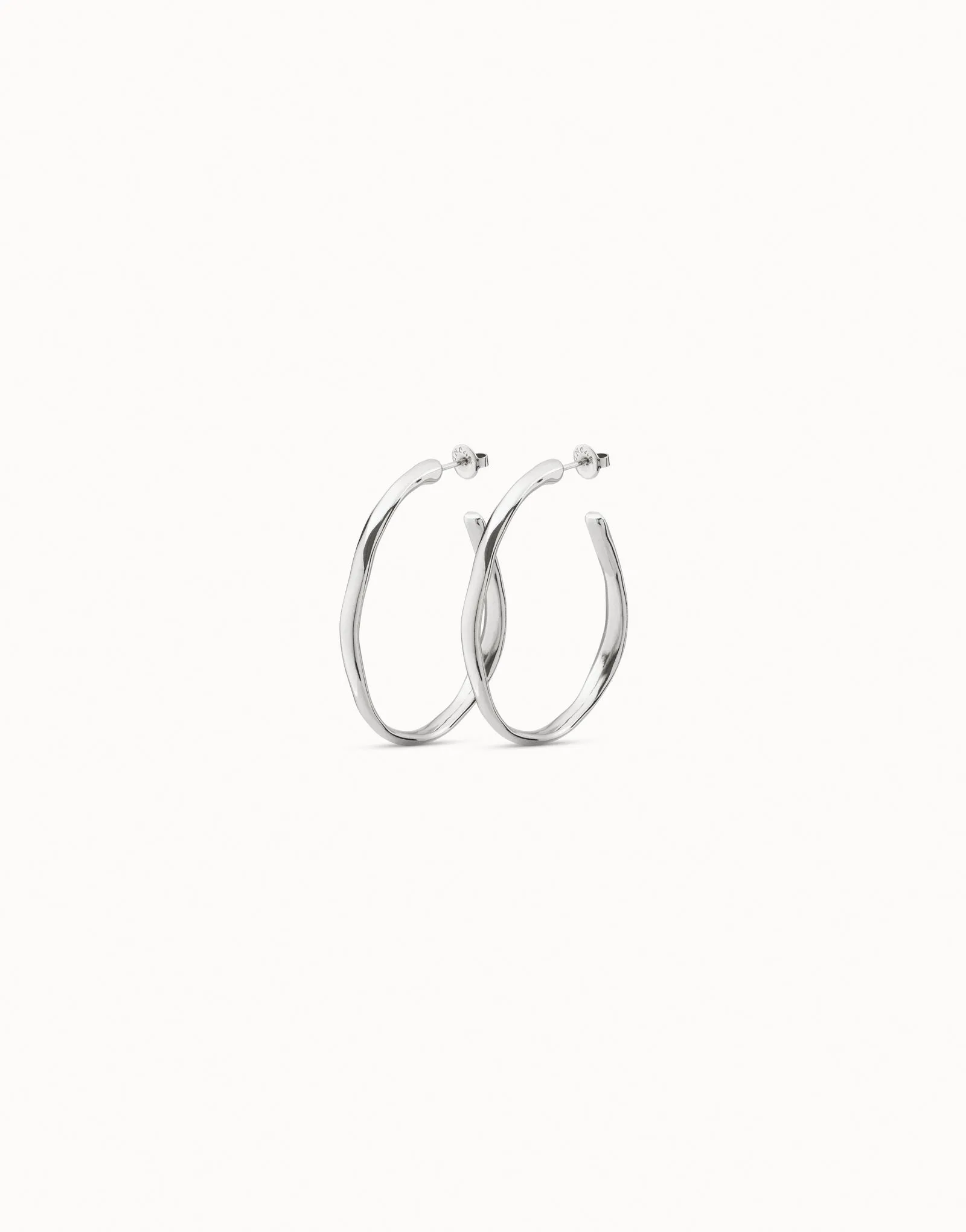 Silver Plated Plain Rigid Hoop Earrings