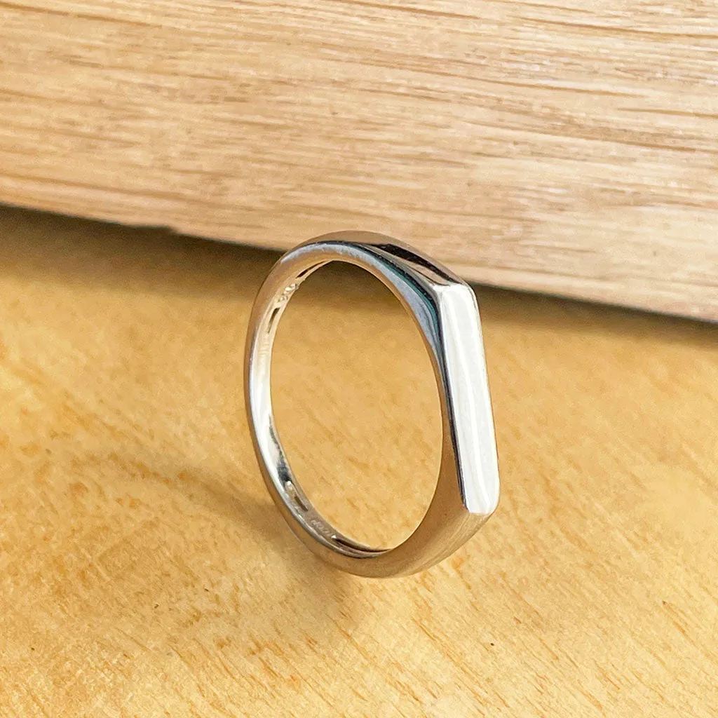 Silver Slimline Signet Ring