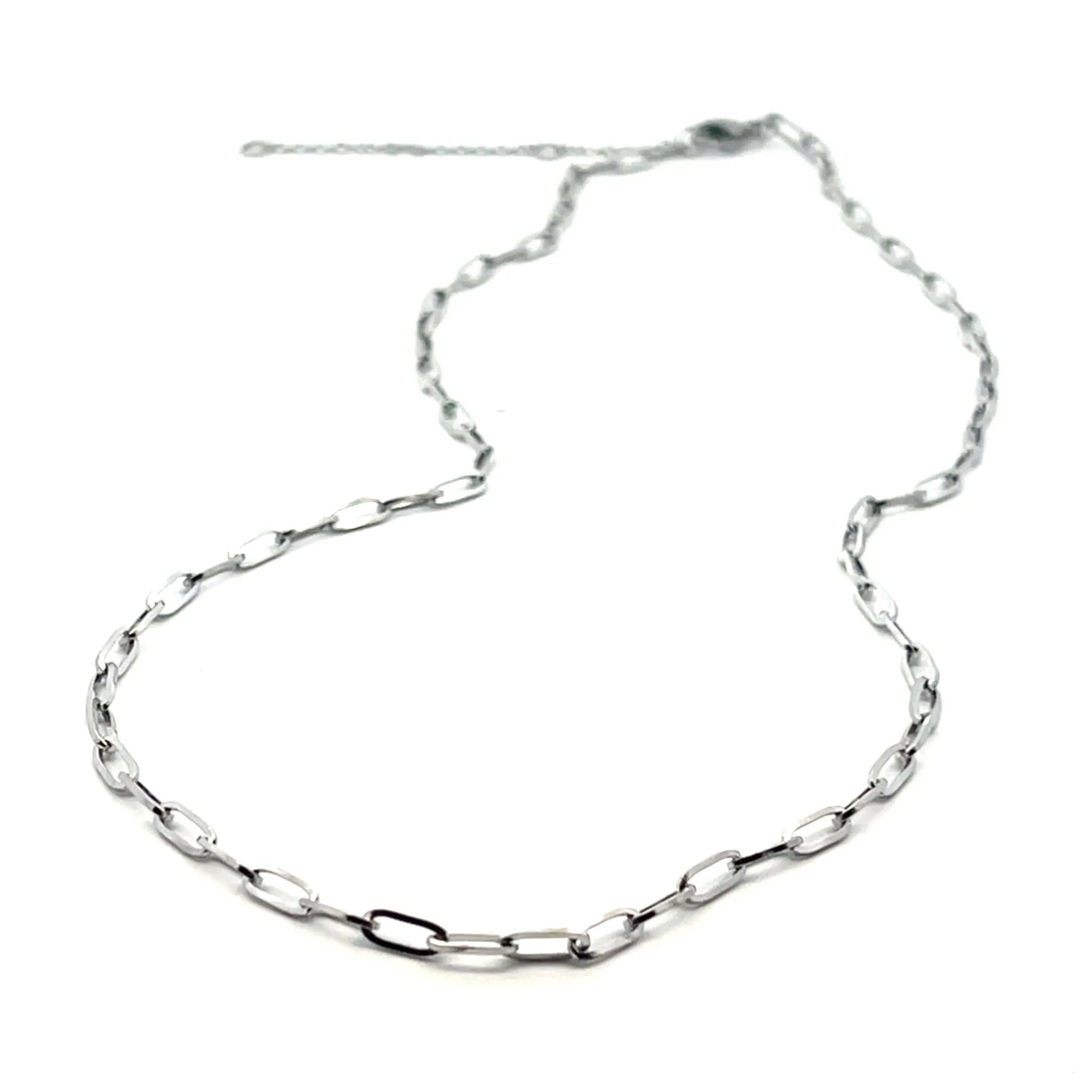 Silver Tone Stainless Steel Fine Paperclip Choker Necklace