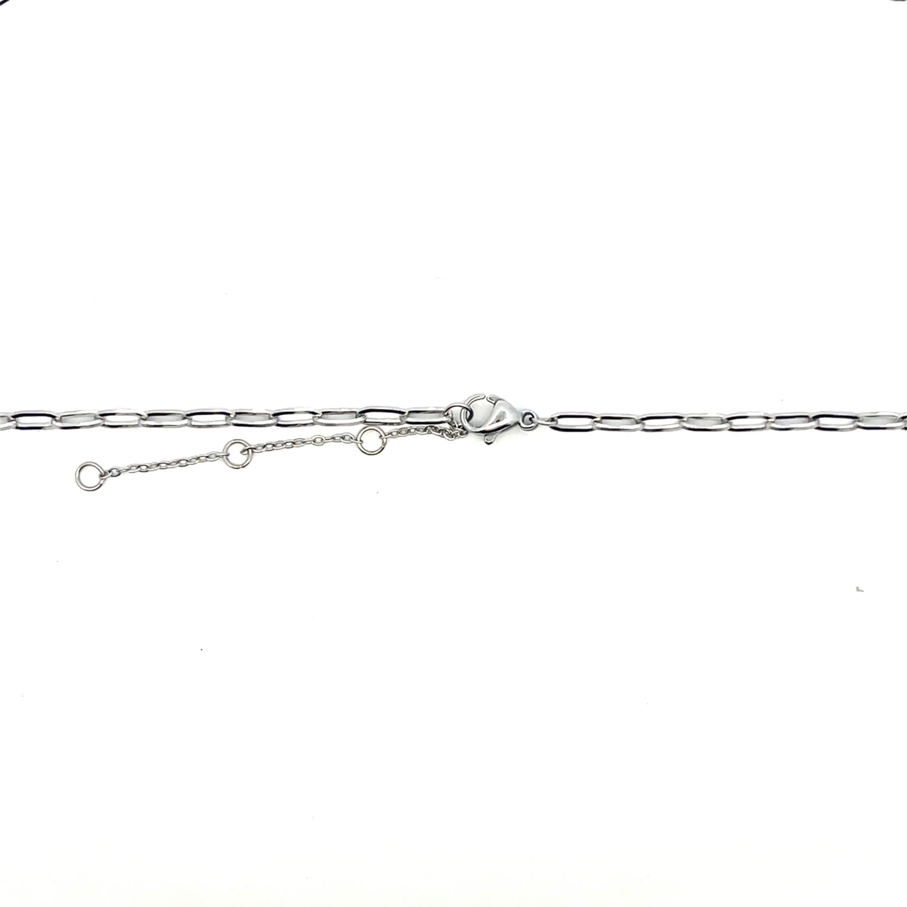 Silver Tone Stainless Steel Fine Paperclip Choker Necklace