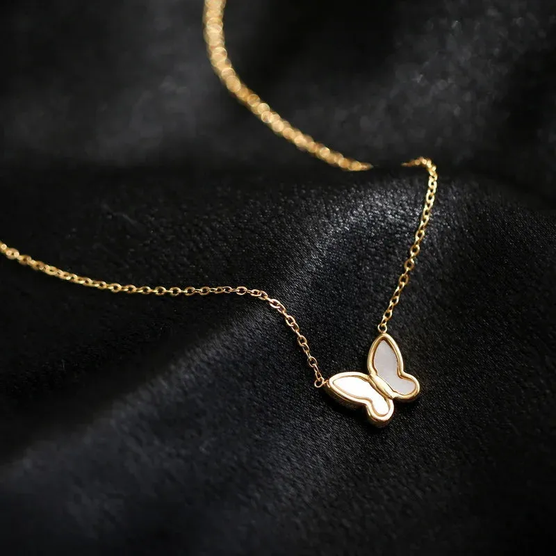 Simple Hip Hop Butterfly Tassel Choker Necklace For Women Teens Girls Punk Link Chain Necklace Party Daily Fashion Jewelry