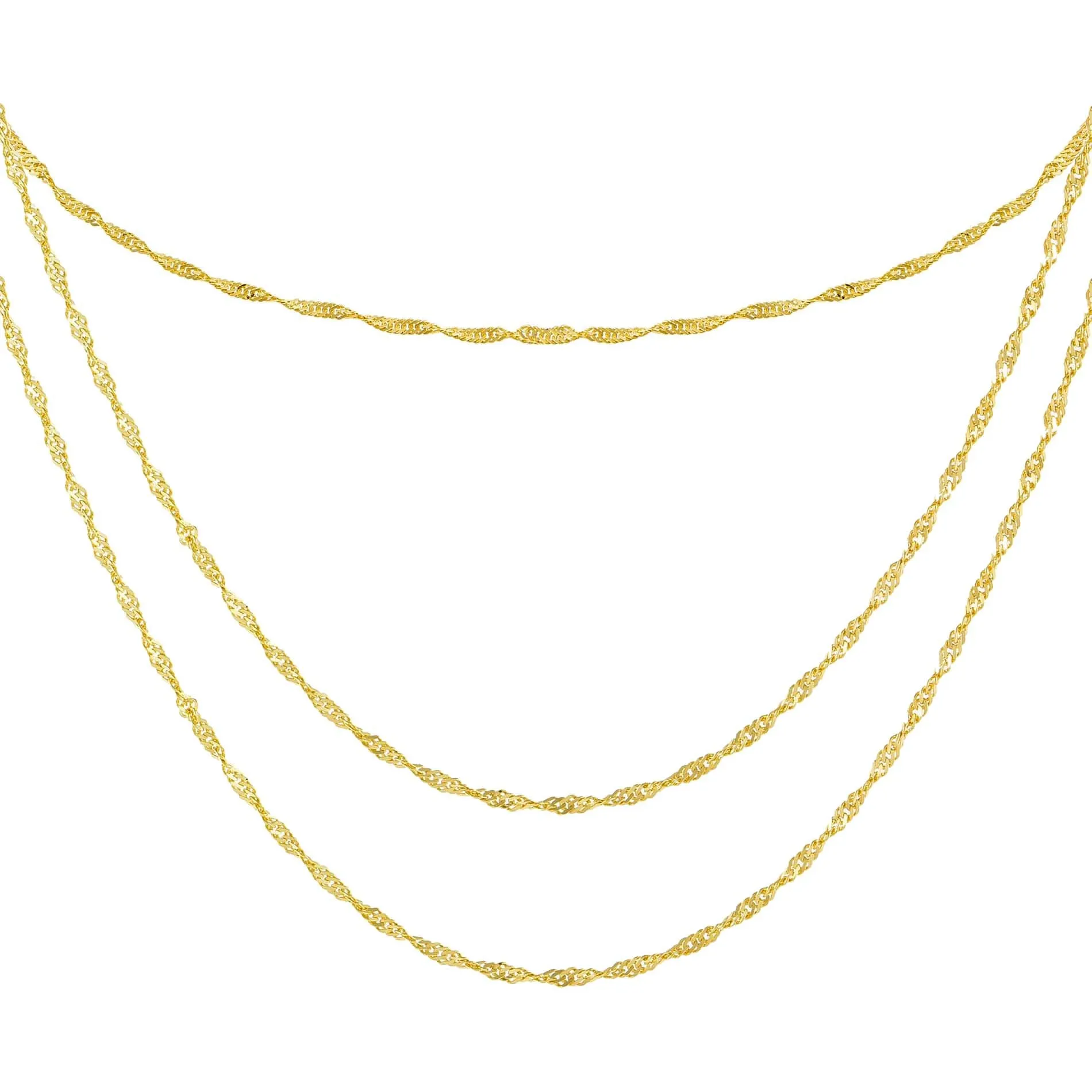 Singapore Chain Necklace Combo Set