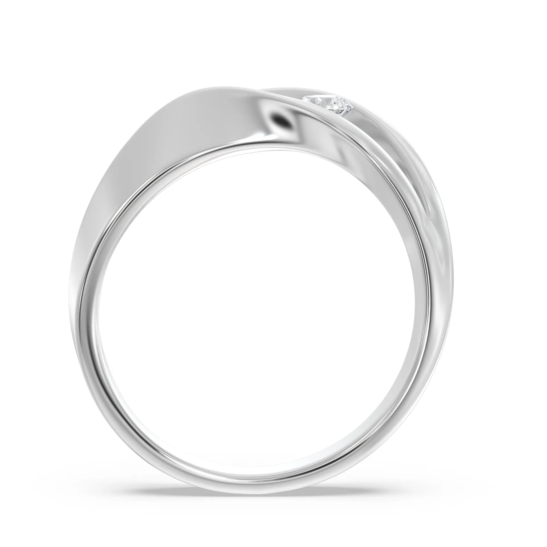 Sleek Diamond Signet -  Women's Ring