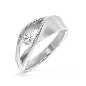 Sleek Diamond Signet -  Women's Ring