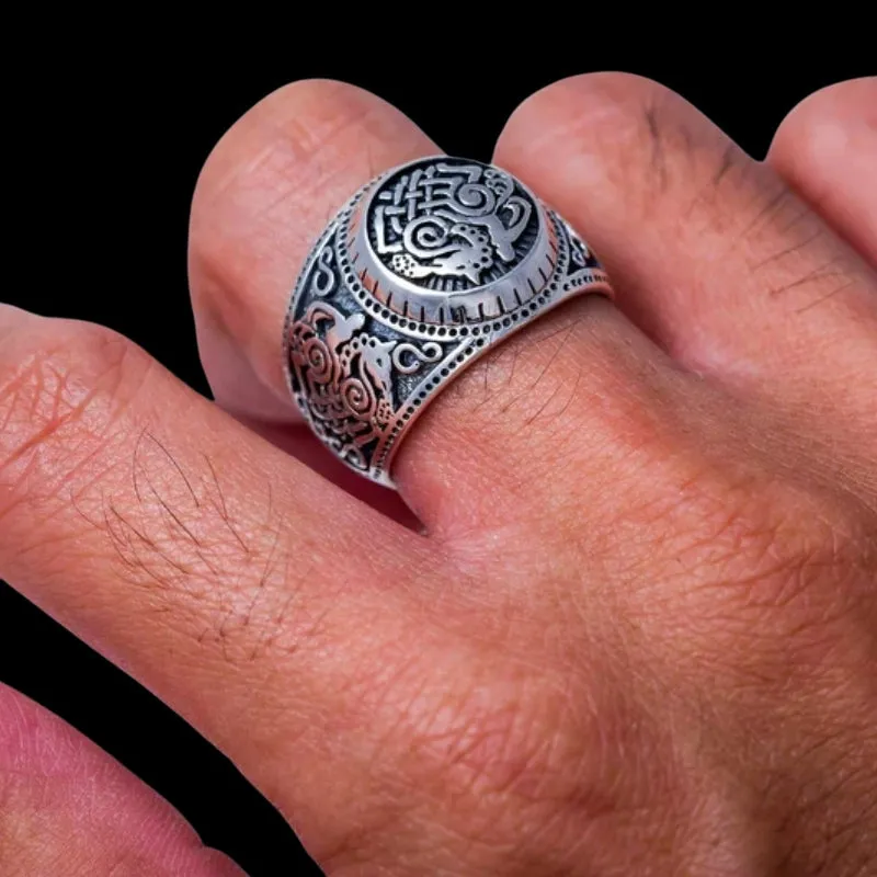 Sleipnir Silver Signet Ring