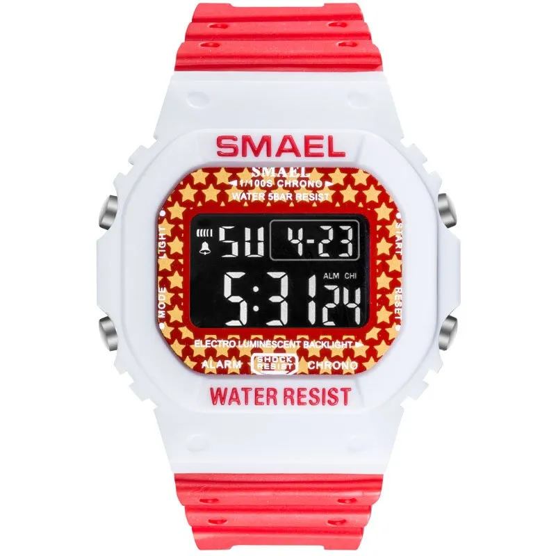 SMAEL Digital Watch Men Sports Watches LED Military Army Camouflage Wrist Watch For Boy Waterproof Top Brand Student Stopwatch