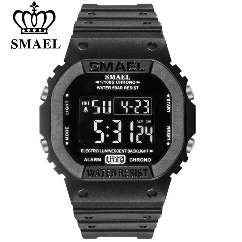 SMAEL Digital Watch Men Sports Watches LED Military Army Camouflage Wrist Watch For Boy Waterproof Top Brand Student Stopwatch