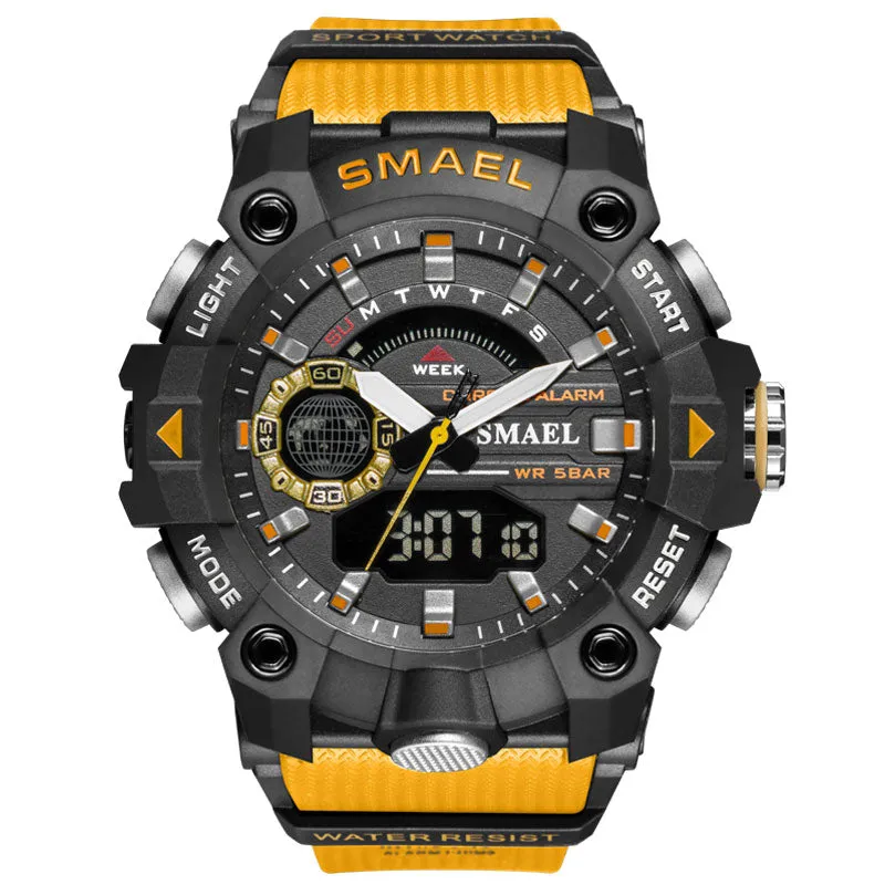 SMAEL Fashion Mens Military Sports Watches Top Brand Luxury Quartz Waterproof Watch Men LED Digital Wristwatch Relogio Masculino