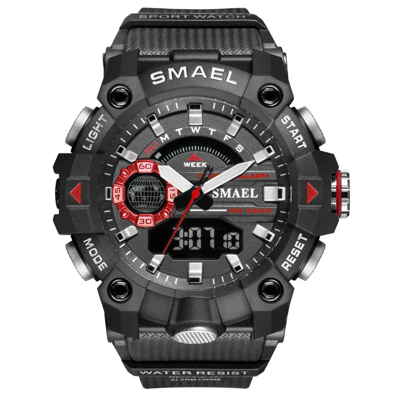 SMAEL Fashion Mens Military Sports Watches Top Brand Luxury Quartz Waterproof Watch Men LED Digital Wristwatch Relogio Masculino