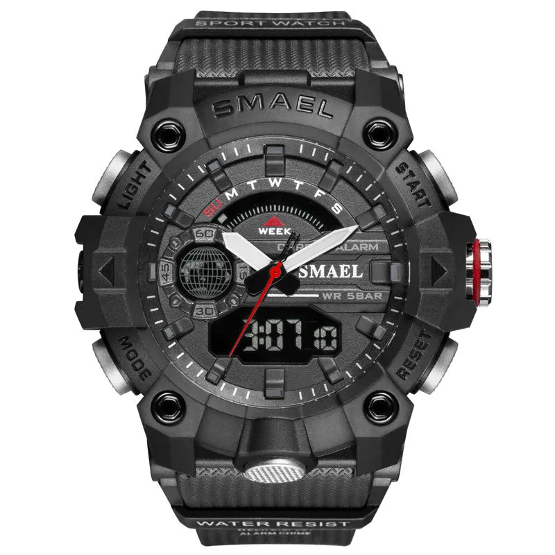 SMAEL Fashion Mens Military Sports Watches Top Brand Luxury Quartz Waterproof Watch Men LED Digital Wristwatch Relogio Masculino