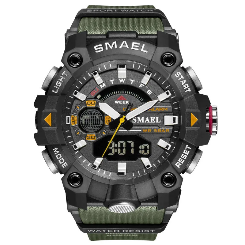 SMAEL Fashion Mens Military Sports Watches Top Brand Luxury Quartz Waterproof Watch Men LED Digital Wristwatch Relogio Masculino