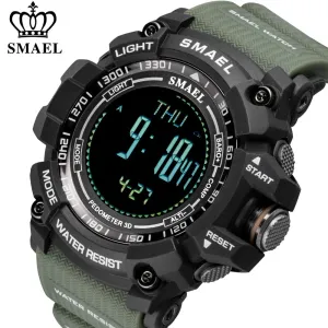SMAEL Luxury Brand LED Digital Watches for Men Waterproof Outdoor Sport Smart Watch Black Military Chronograph Wristwatch Male
