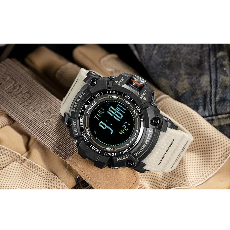 SMAEL Luxury Brand LED Digital Watches for Men Waterproof Outdoor Sport Smart Watch Black Military Chronograph Wristwatch Male