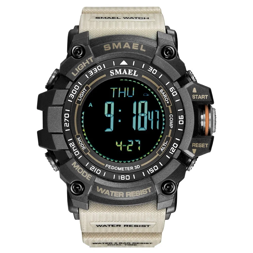 SMAEL Luxury Brand LED Digital Watches for Men Waterproof Outdoor Sport Smart Watch Black Military Chronograph Wristwatch Male