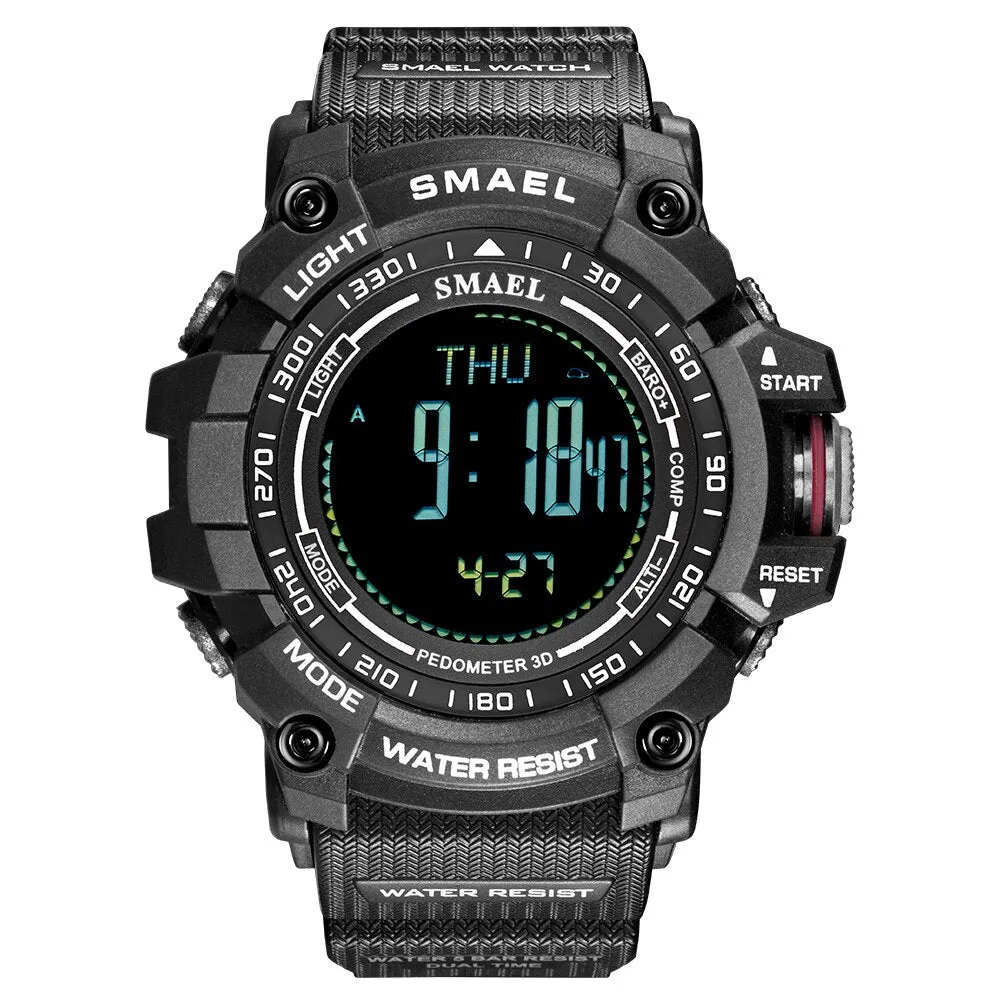 SMAEL Luxury Brand LED Digital Watches for Men Waterproof Outdoor Sport Smart Watch Black Military Chronograph Wristwatch Male