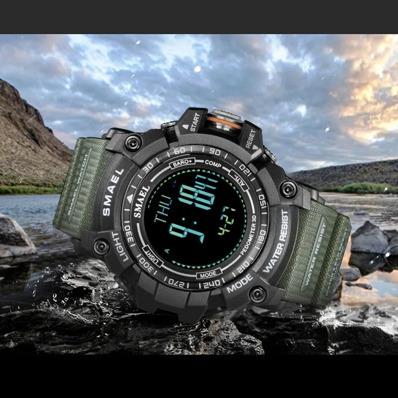 SMAEL Luxury Brand LED Digital Watches for Men Waterproof Outdoor Sport Smart Watch Black Military Chronograph Wristwatch Male