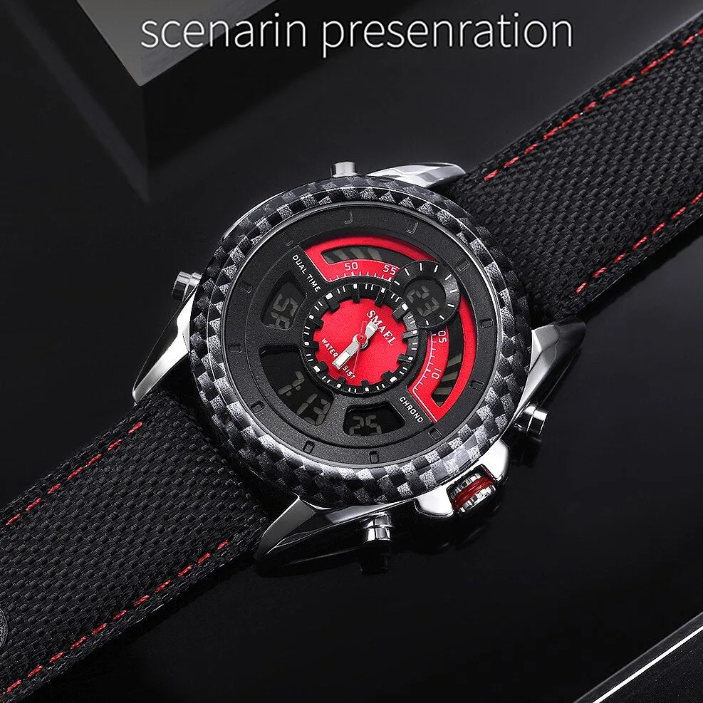 SMAEL Men Sports Watches Mens LED Analog Digital LED Watch Male Army Military Dual Display Quartz Clock Mens Relogio Masculino