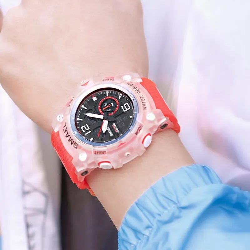 SMAEL Sports Men&#39;s Watches Top Brand Luxury Military Alarm Quartz Watch Men Waterproof Digital Dual Time Display Clock For Male