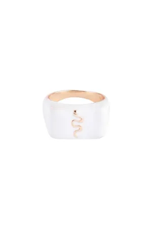 Snake Signet Ring With Color Gold White - Pack of 6