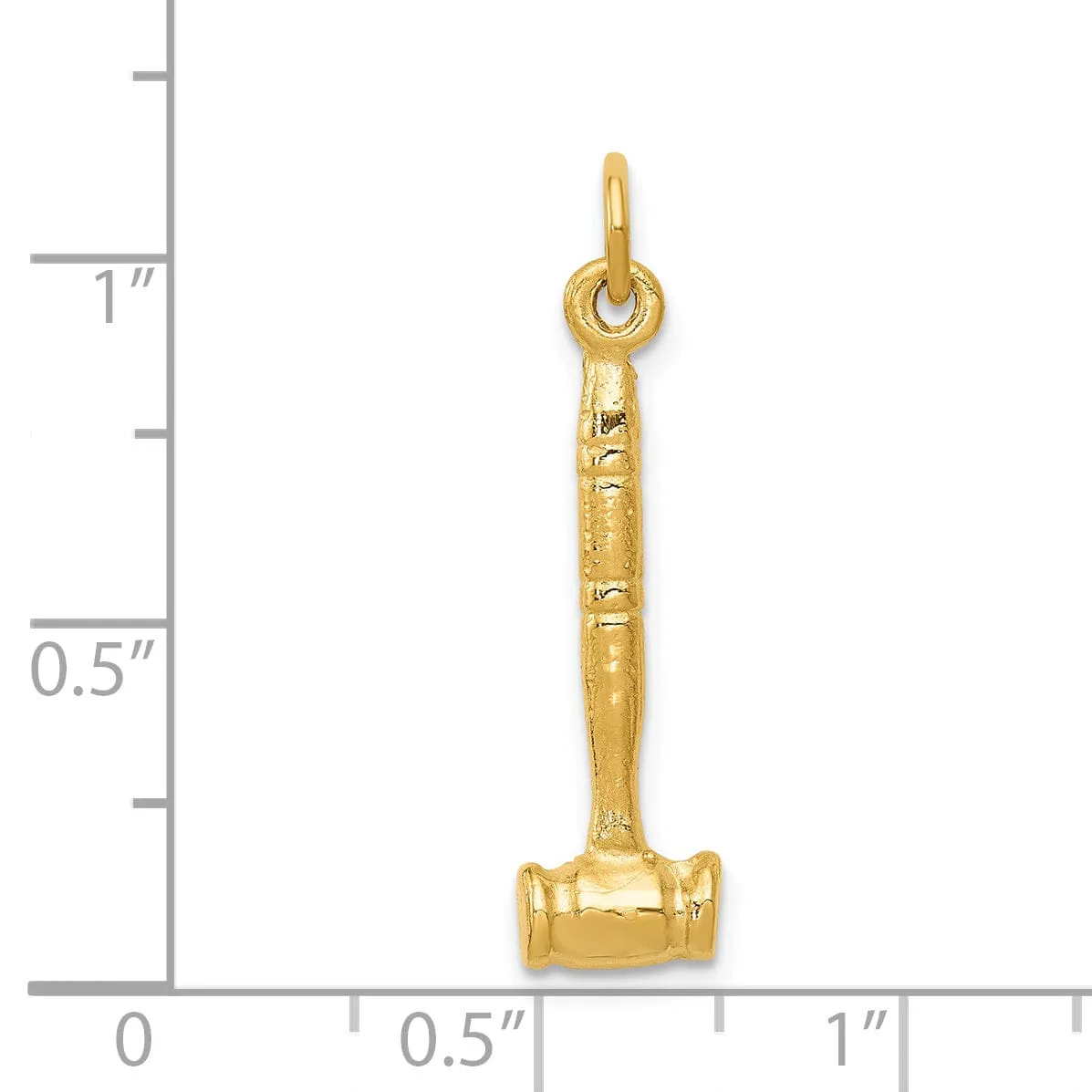 Solid 14k Yellow Gold 3-Dimensional Gavel Charm
