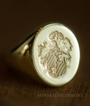 Solid Gold Custom Made Family Crest Ring
