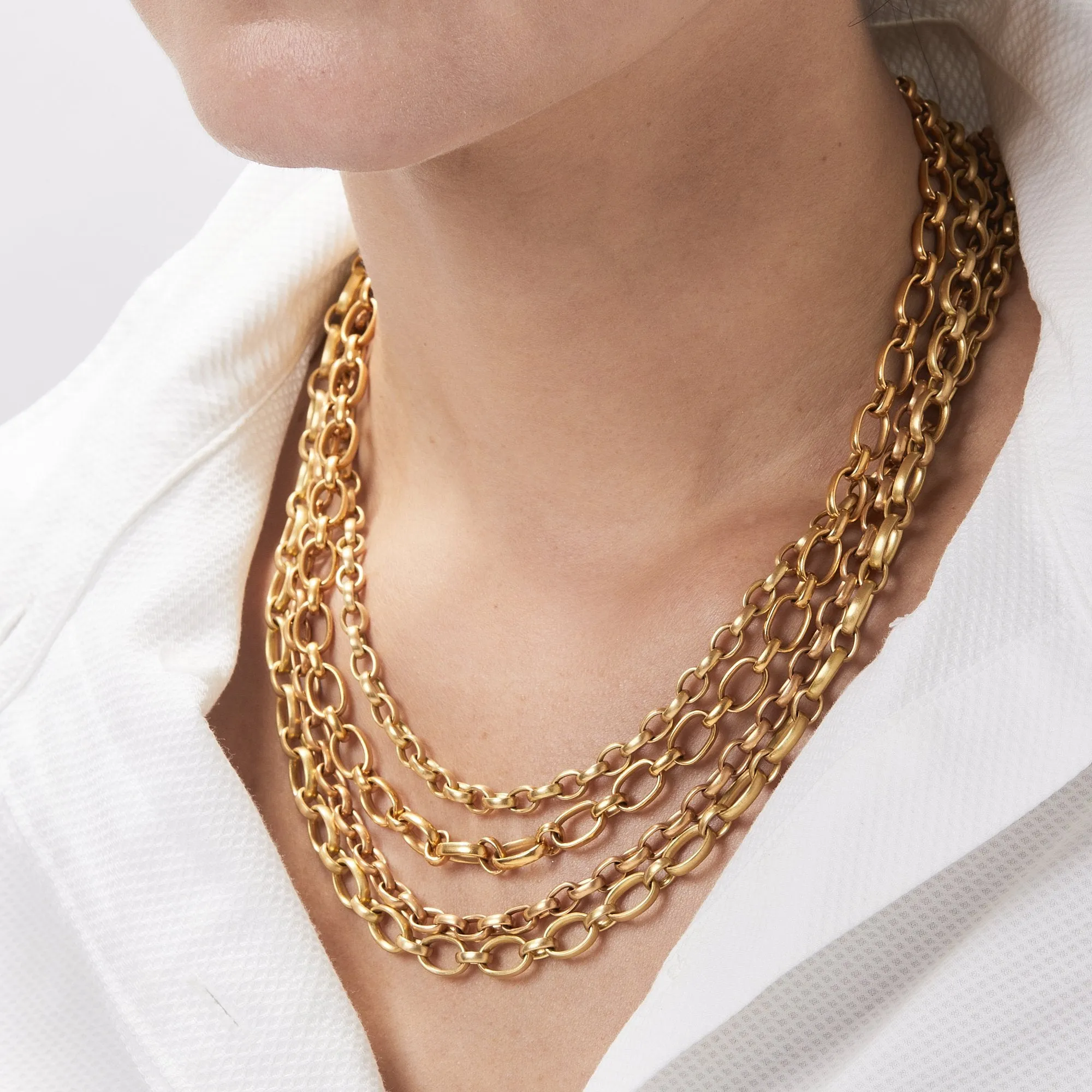 Sonoma Mixed Link Chain Necklace in 20K Peach Gold