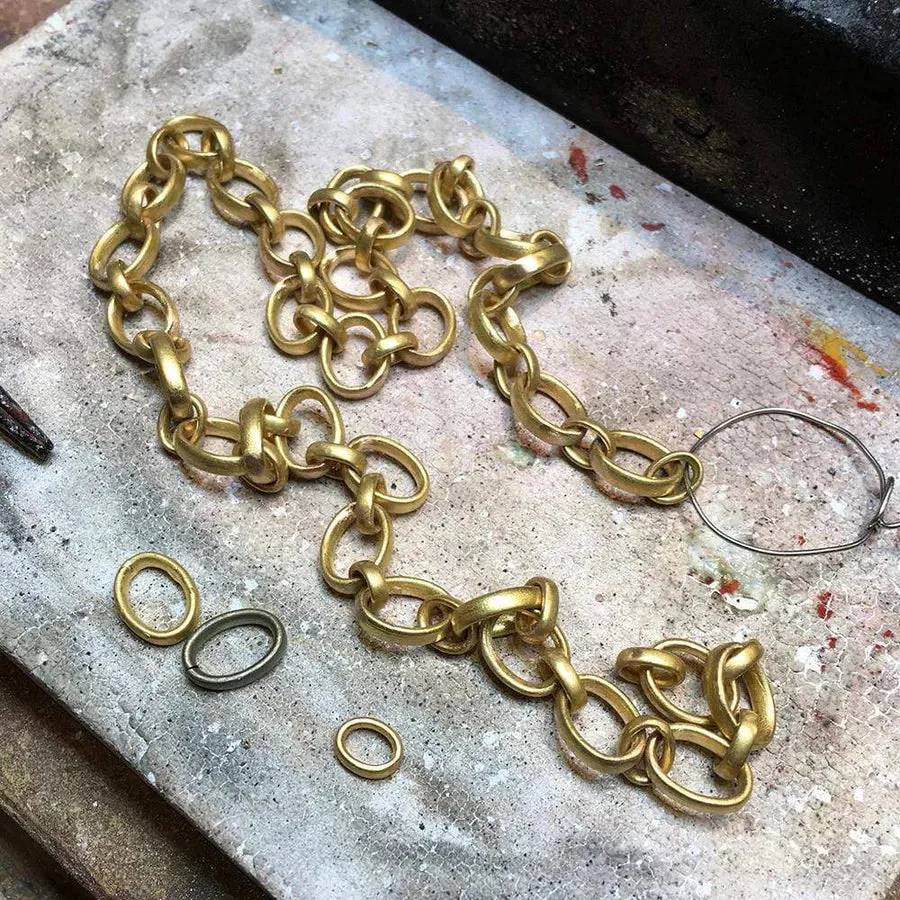 Sonoma Mixed Link Chain Necklace in 20K Peach Gold