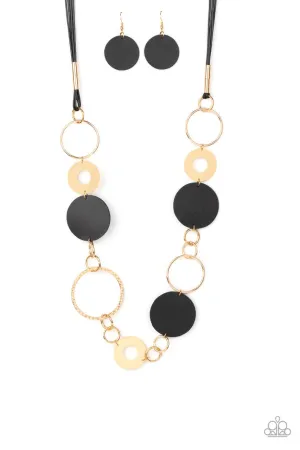 Sooner or LEATHER Black Paparazzi Necklace