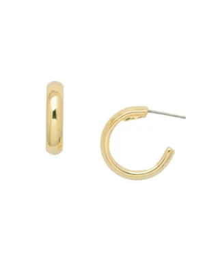 Sorrelli Domed Hoop Earrings - Bare Metallic