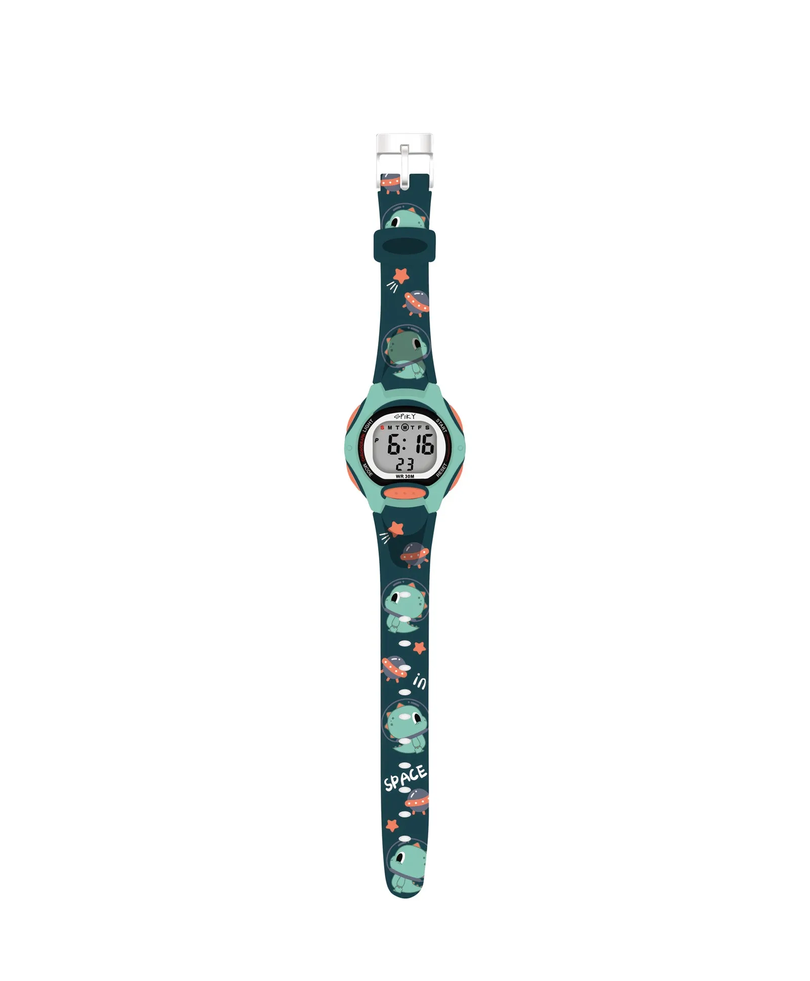 Spiky Eva18 Printed Strap Round Sports Digital Watch