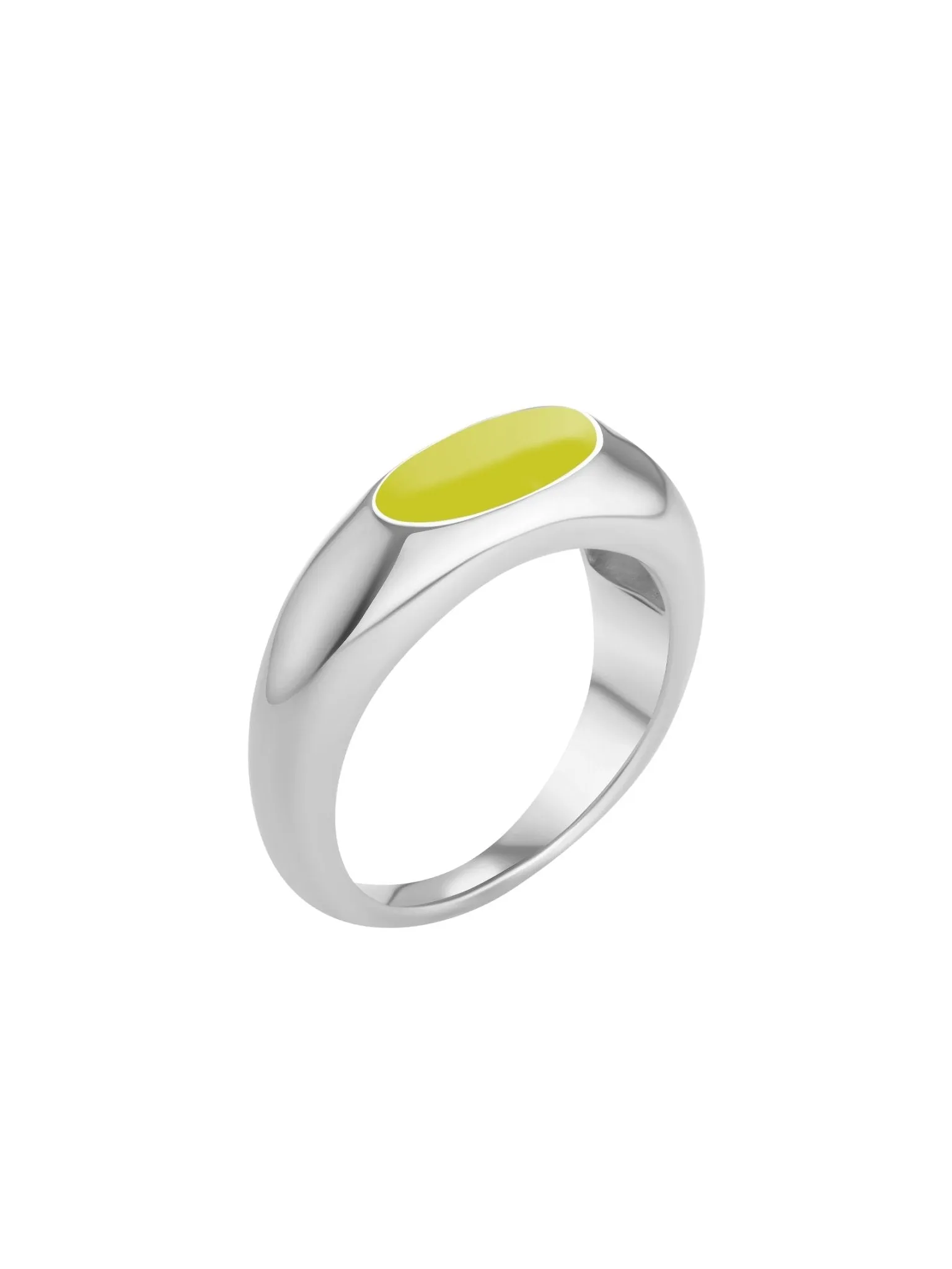 Stackable Enamel Ring - Silver