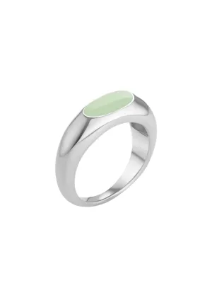 Stackable Enamel Ring - Silver