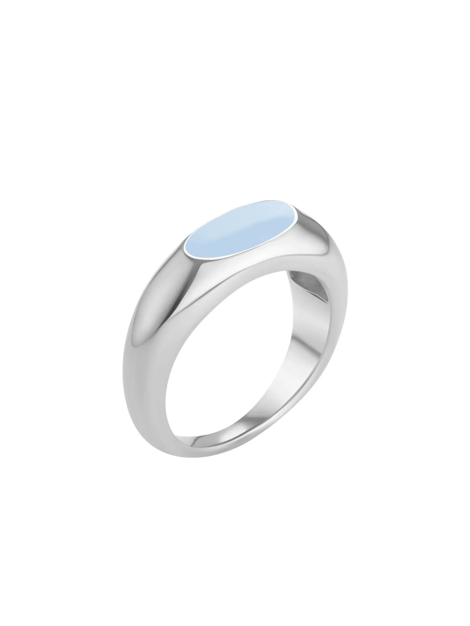 Stackable Enamel Ring - Silver