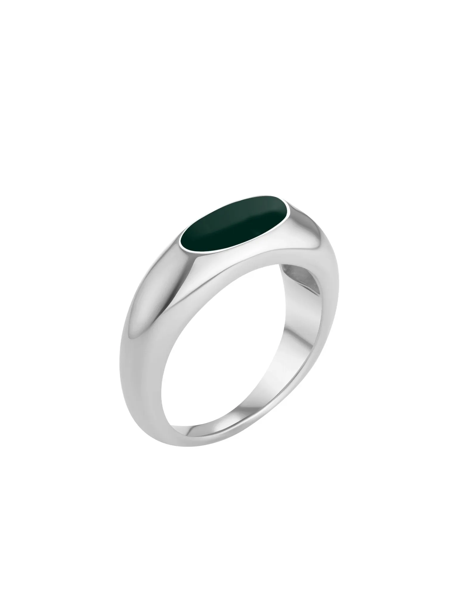 Stackable Enamel Ring - Silver