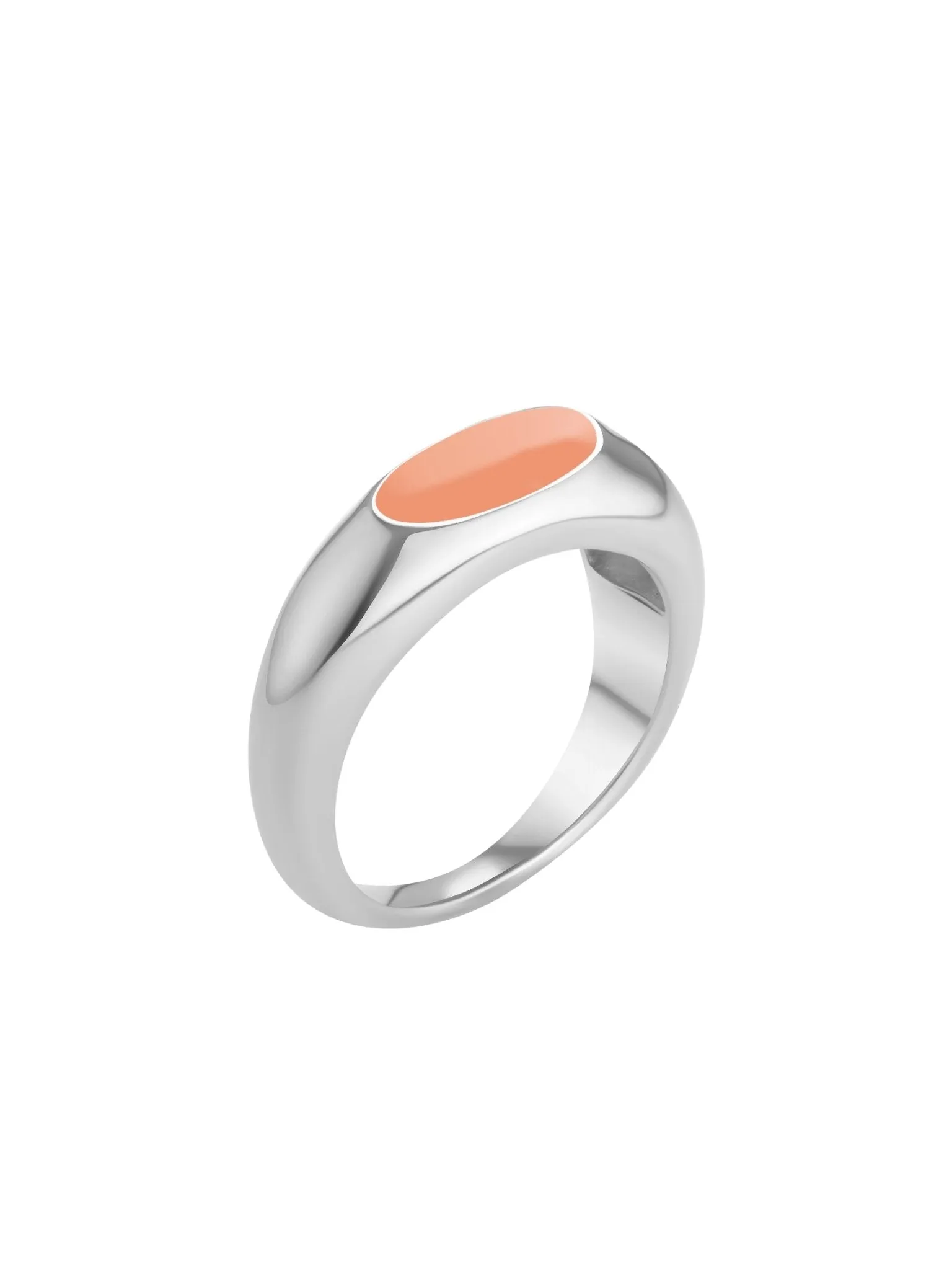 Stackable Enamel Ring - Silver